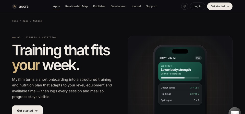 Aoora Health (MySlim) — web app screenshot