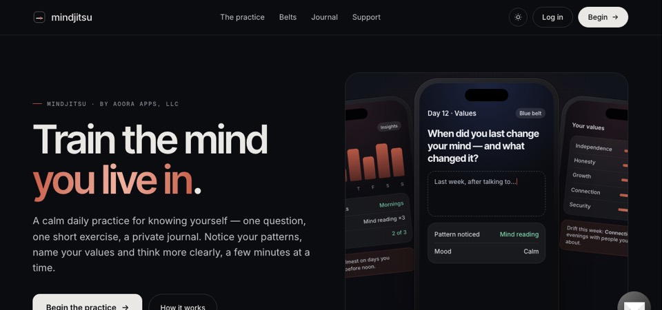 Mindjitsu — web app screenshot